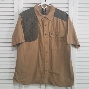 Browning Mens XL Shooting Shirt Button Down Right Hand Short Sleeve